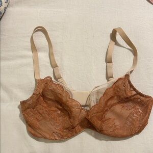 Chantelle Lace Bra - Rust and Beige